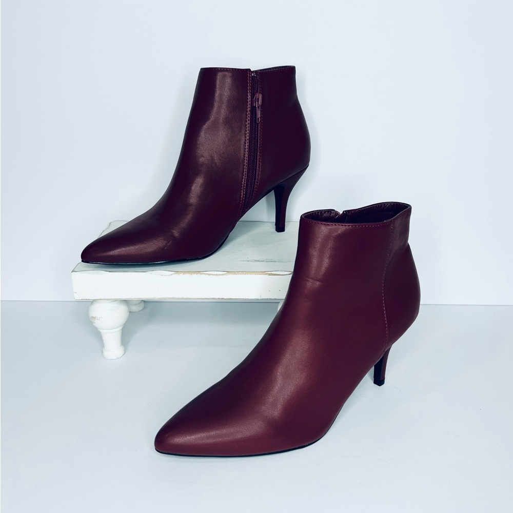 Perphy Women's Pointed Toe Side Zipper Stiletto Heel Ankle Booties